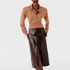 NWT Stella McCartney Crocodile Embossed Midi Skirt